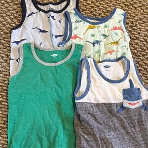 Old Navy Kids Tank Tops - Green, Gray, and Multicolor